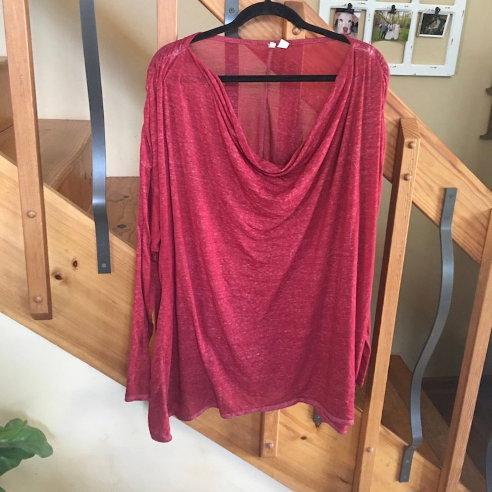 Cato 26/28 Cowl neck sheer blouse
